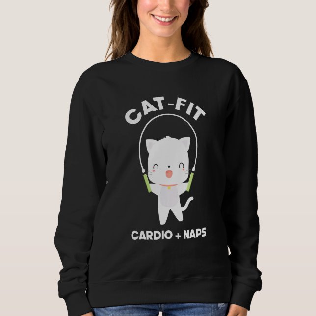 Katze Fit Kardio Nickerchen  Kätzchen Springseil   Sweatshirt (Vorderseite)