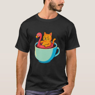 Katze Flamingo Schwimmhilfe Kaffeetasse Lustige Ch T-Shirt