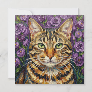 Katze & Floral   Süße künstlerische Katze 
