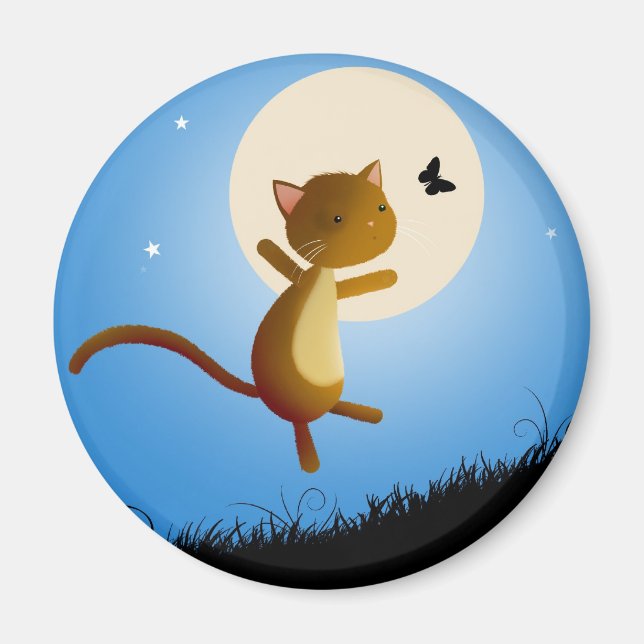 Katze folgt deinen Träumen - Magnet (Vorne)
