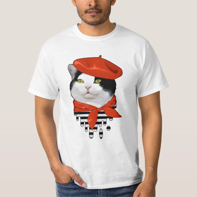 Katze Franzose T-Shirt (Vorderseite)