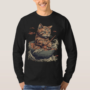 Katze frisst Ramen, Wave of Kanawaga T-Shirt