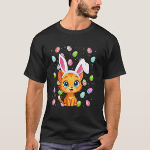 Katze Frohe Ostern Eier Suche Hase Ohr Katze Oster T-Shirt