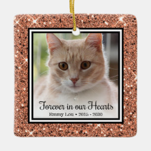 Katze für immer in unseren Herzen Keramikornament