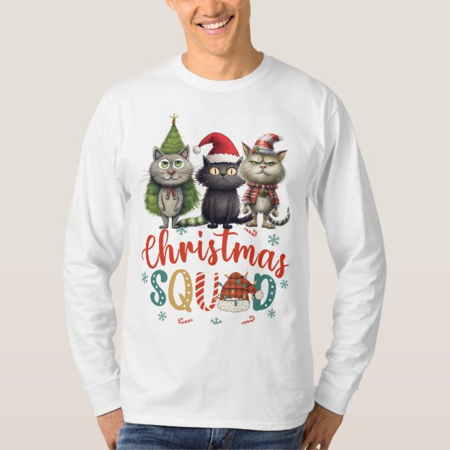 Katze für Katzenliebhaber für Weihnachten SQUAD lu T-Shirt (Vorderseite)
