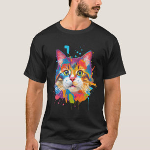 Katze für Kitten farbenfrohe Adoption T-Shirt