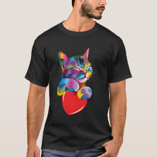 Katze für Kitten farbenfrohe Adoption T-Shirt