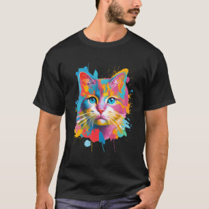 Katze für Kitten farbenfrohe Adoption T-Shirt