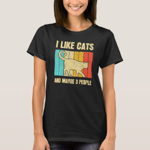Katze für Männer Frauen Vintage Tier Introvertiert T-Shirt