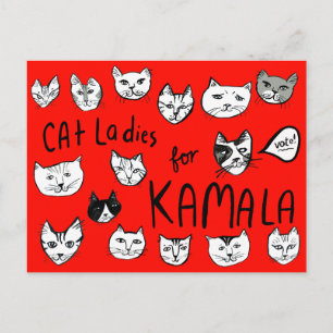 KATZE FÜR Niedliche ABSTIMMUNG IN KAMALA Postkarte