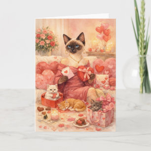 Katze für Valentinstag  Karte