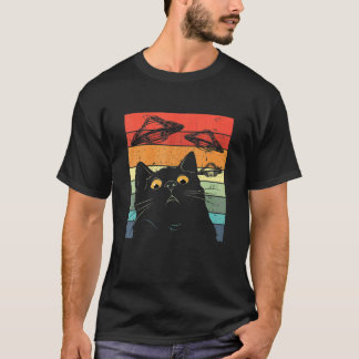 Katze Galaxy Ca Raumschiff Außerirdische Katze UFO T-Shirt