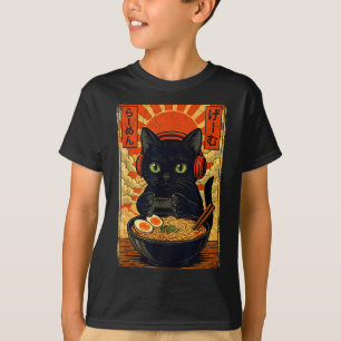 Katze Gamer Männer Anime Kawaii Lustige Gaming Kop T-Shirt