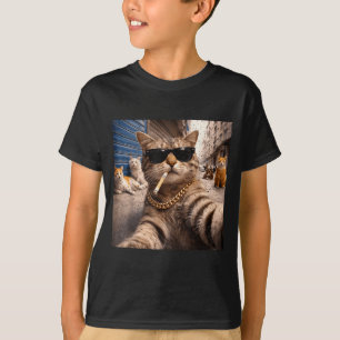 Katze Gangster Straßenkatzen Selfie Lustiges Meme T-Shirt