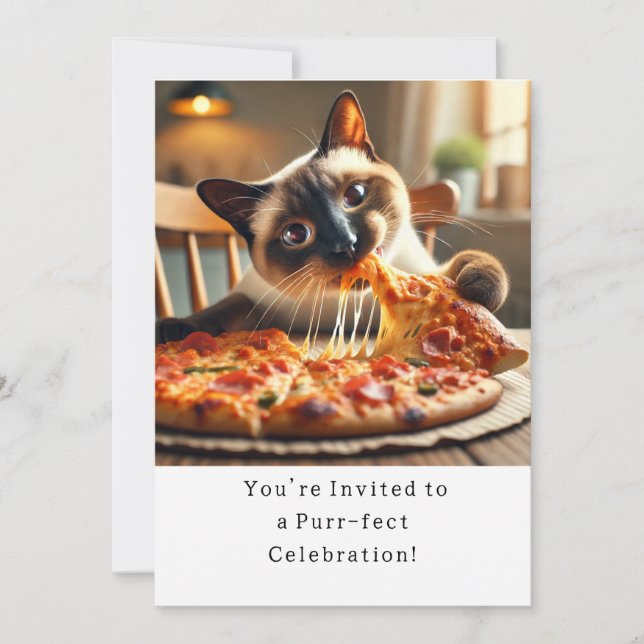 Katze Geburtstagsparty Einladungskarte Einladung (Vorderseite)