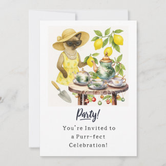 Katze Geburtstagsparty Einladungskarte Einladung