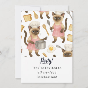 Katze Geburtstagsparty Einladungskarte Einladung