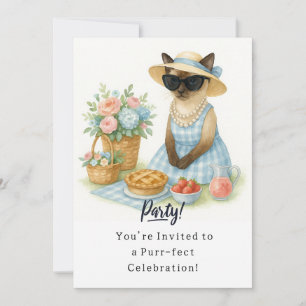 Katze Geburtstagsparty Einladungskarte Einladung