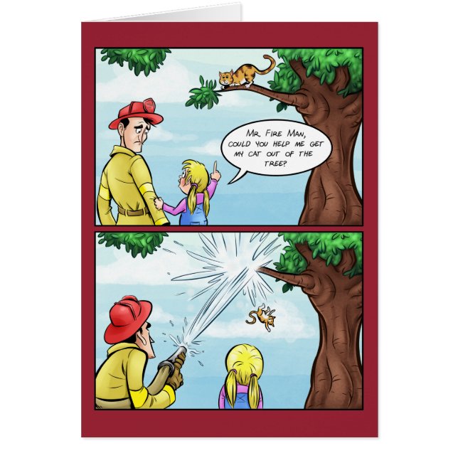 Katze gehaftet im Baum-Cartoon (Vorne)