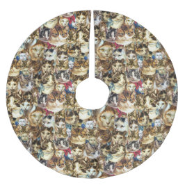 Katze geht Weihnachtsbaumrock voran Polyester Weihnachtsbaumdecke