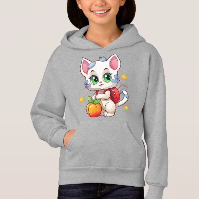Katze geht zur Schule-85241 Hoodie (Vorderseite)