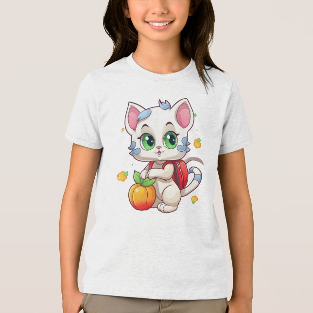 Katze geht zur Schule-85241 Tri-Blend Shirt (Vorderseite)