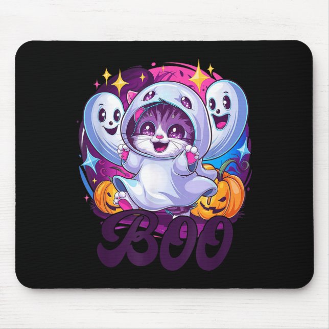 Katze Geist Boo  Mousepad (Vorne)