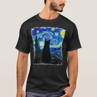 Katze genießt eine Sternennacht! T-Shirt