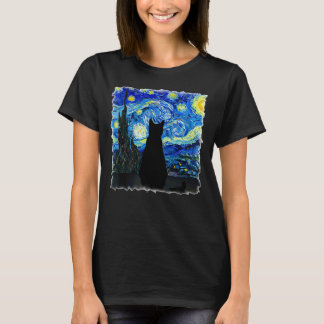Katze genießt eine Sternennacht! T-Shirt