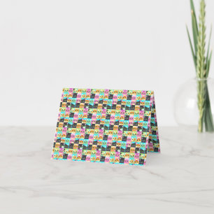 Katze Geschenk   Süßes Kawaii-Katzenmuster Dankeskarte