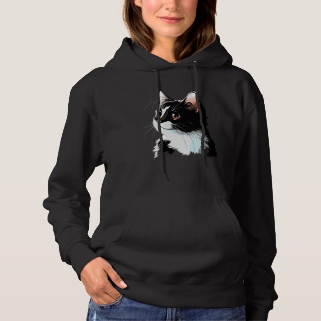 Katze Gesicht  Katze Hoodie (Vorderseite)