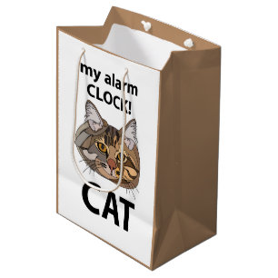Katze Gesicht Mein Wecker Tabby Katze Mittlere Geschenktüte