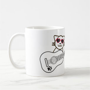 Katze Gitarre - mit Herz Sonnenbrille Kitty Musike Kaffeetasse