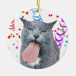 Katze Got deine Zunge? Keramik Keramik Ornament