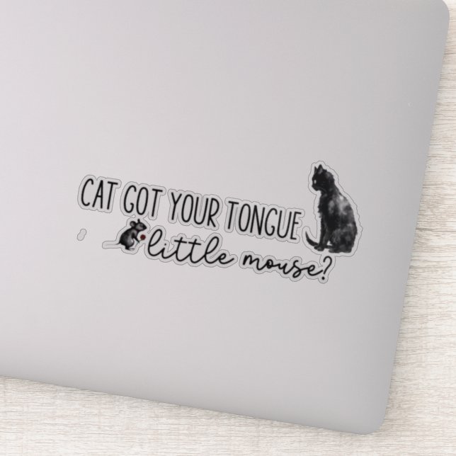 Katze got der Zunge kleine Maus, verfolgt Adeline Aufkleber (Detail)