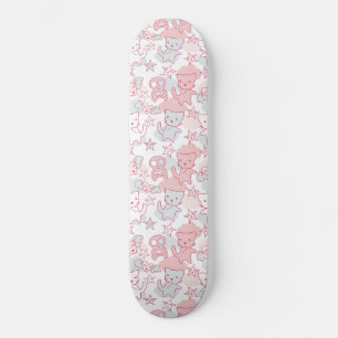 Katze Goth Totenkopf japanischer Stil Kawaii Herz Skateboard