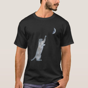 Katze greift nach dem Mond Süße Frauenkatze T-Shirt