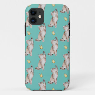 Katze greift nach gelbem Schmetterling auf helltem Case-Mate iPhone Hülle