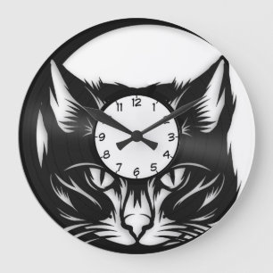 Katze Große Wanduhr