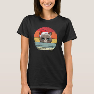 Katze Grumpy Meowy Katze Weihnachten Retro Katze P T-Shirt