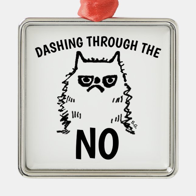 KATZE GRUMPY, NOPE CHISTMAS ORNAMENS ORNAMENT AUS METALL (Vorne)