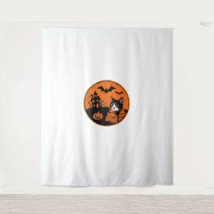 Katze Halloween Art 2024 Kätzchen Katzen Männer Fr Wandteppich