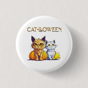 Katze Halloween Button