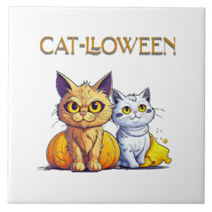 Katze Halloween Fliese