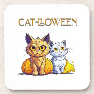 Katze Halloween Getränkeuntersetzer