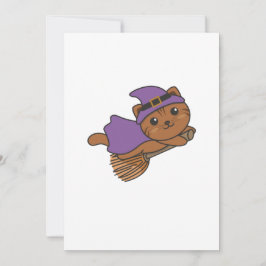 Katze Halloween Hexenkind Hexenkostüm Feiertagskarte