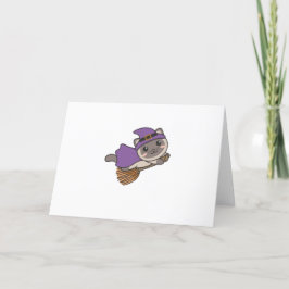 Katze Halloween Hexenkind Hexenkostüm Feiertagskarte