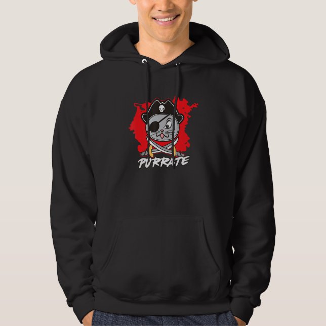 Katze Halloween-Karneval-Piratenkostüm 1 Hoodie (Vorderseite)