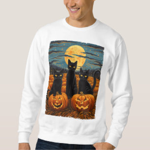 Katze Halloween Katzenliebhaber Sternennacht Katze Sweatshirt