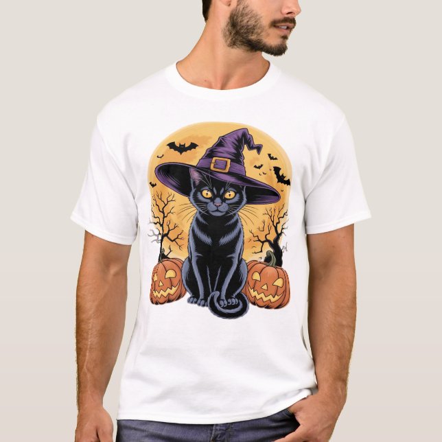 Katze Halloween Kürbis Essential T-Shirt (Vorderseite)